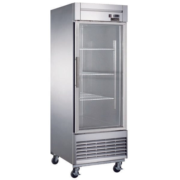 Dukers Bottom Mount Glass Single Door Commercial Reach-in Refrigerator. Call For Price!