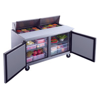 Dukers 2-Door Commercial Food Prep Table Refrigerator in Stainless Steel. Call For Price!
