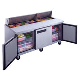 Dukers 3-Door Commercial Food Prep Table Refrigerator in Stainless Steel. Call For Price!
