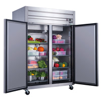 Dukers Commercial 2-Door Top Mount Refrigerator in Stainless Steel. Call For Price!