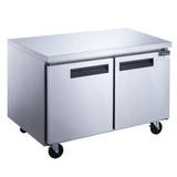 Dukers 2-Door Undercounter Refrigerator in Stainless Steel. Call For Price!