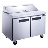 Dukers 2-Door Commercial Food Prep Table Refrigerator in Stainless Steel. Call For Price!