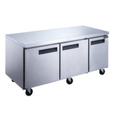 Dukers 3-Door Undercounter Commercial Freezer in Stainless Steel. Call For Price!