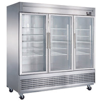 Dukers Bottom Mount Glass 3-Door Commercial Reach-in Refrigerator. Call For Price!