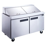 Dukers 2-Door Commercial Food Prep Table Refrigerator in Stainless Steel with Mega Top. Call For Price!