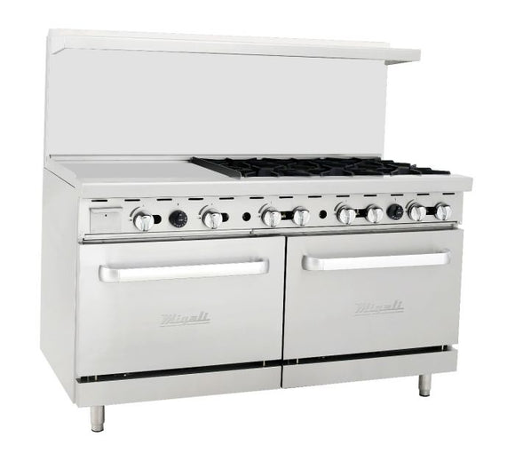 Migali 6 Burner Range 24” Griddle Left Side 2 Ovens, Natural Gas. Call For Price!